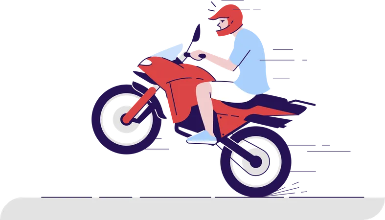 Man on Motorbike Doing Stunt Illustration