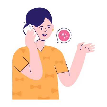 Man On Phone Call  Illustration