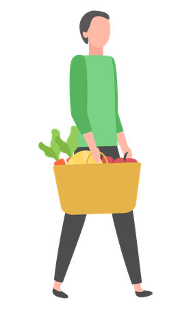 Man on shopping buying products  Illustration