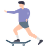 man on skateboard illustration svg