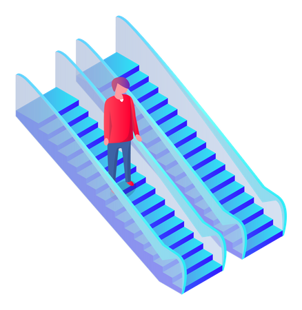 Man on stairs  Illustration