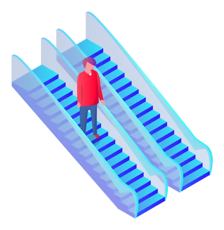 Man on stairs  Illustration