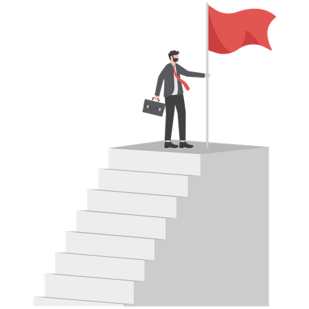 Man on top of stairs  Illustration