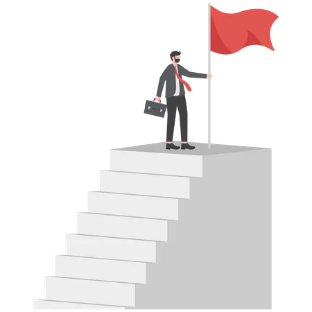 Man on top of stairs  Illustration