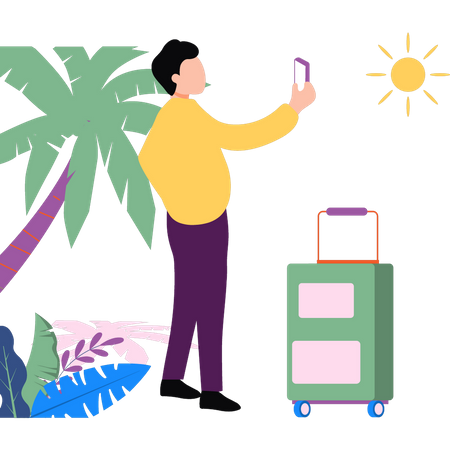 Man on vacation  Illustration