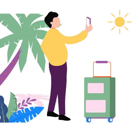 Man on vacation  Illustration