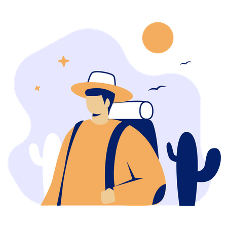 Man on vacation  Illustration