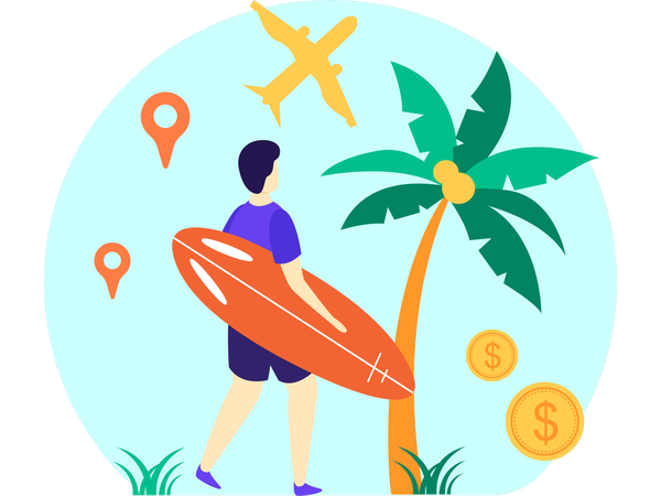 Man on vacation  Illustration