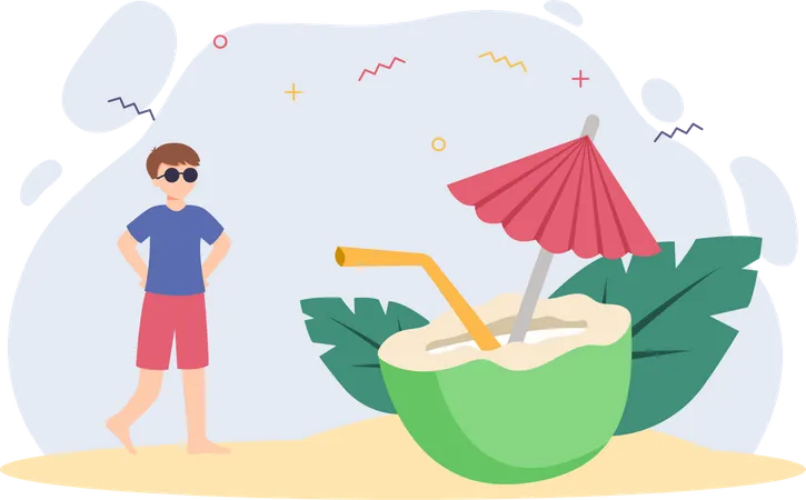 Man on vacation  Illustration