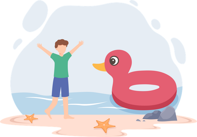 Man on vacation  Illustration