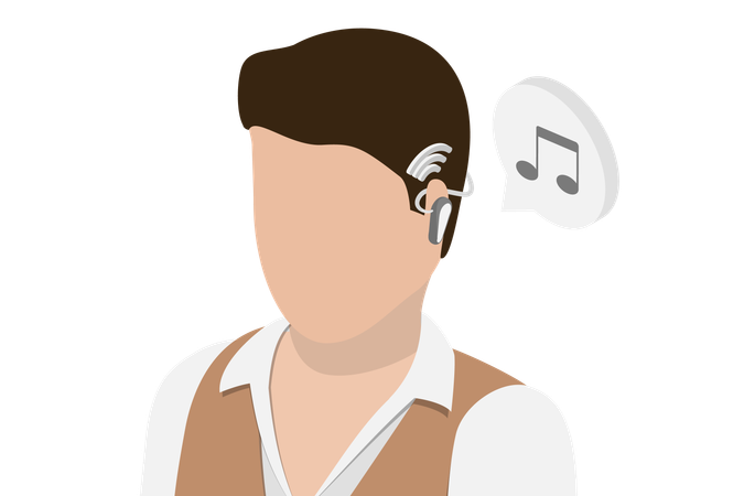 Man Open Ear Wireless Headphones  Illustration