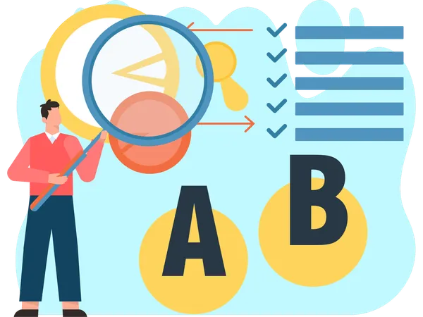 Man optimising ab testing  Illustration