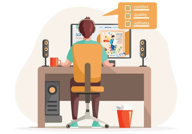 Man ordering carpet  Illustration