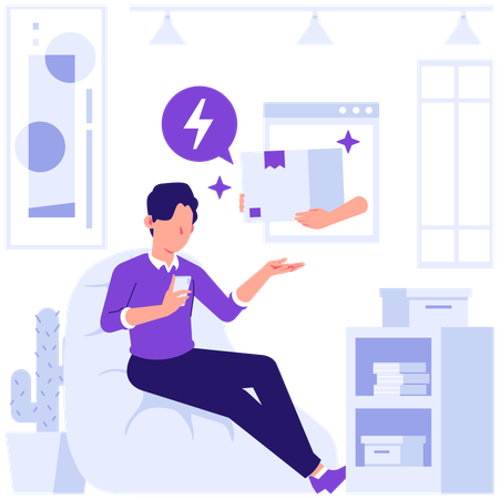Man ordering express delivery  Illustration