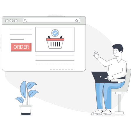 Man  ordering online  Illustration