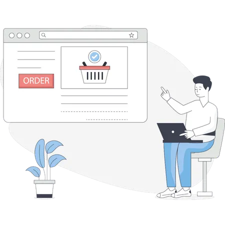 Man  ordering online  Illustration