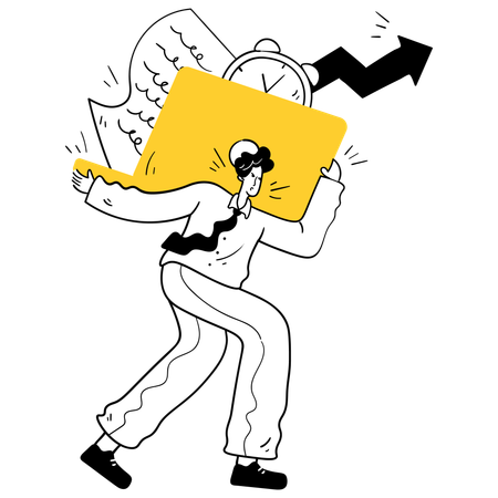 Man Overcoming Career Setbacks  Illustration
