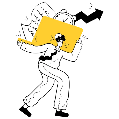 Man Overcoming Career Setbacks  Illustration