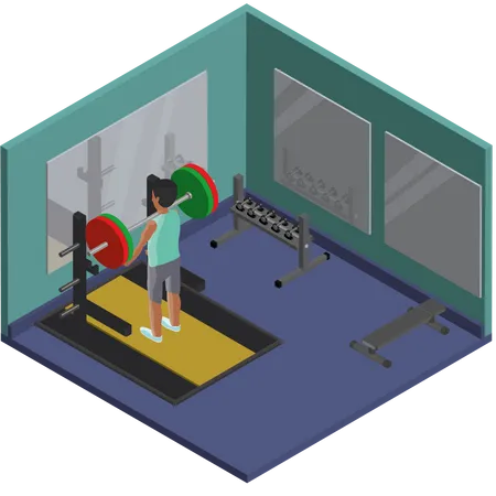 Man Overhead Pressing at the Gym  Illustration
