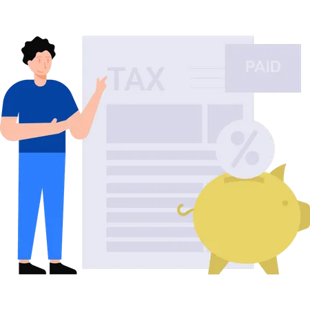 Man paid tax from the savings Illustration