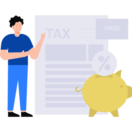 Man paid tax from the savings  Illustration