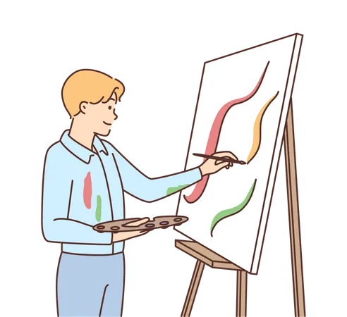 Man painting  Illustration