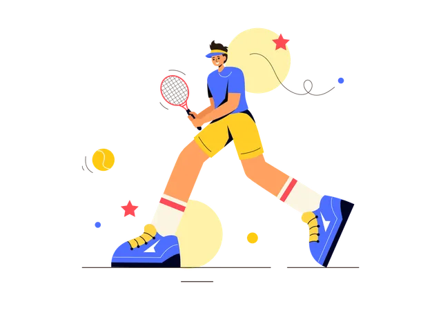 Man participates in Table Tennis match  Illustration