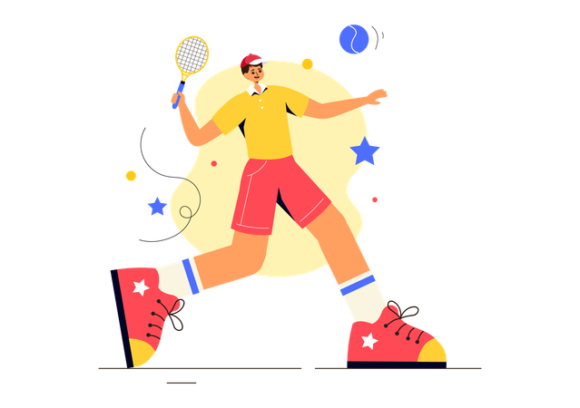 Man participates in Table Tennis tournament  Illustration