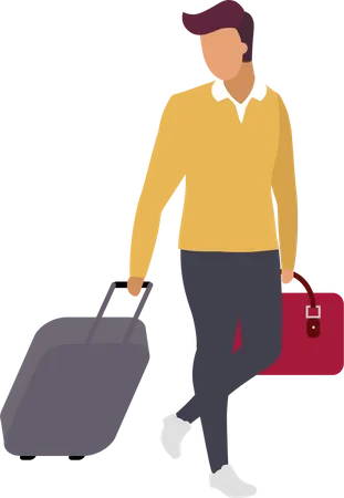 Man passenger going to business trip Illustration