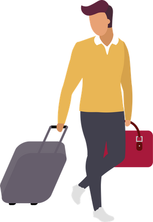 Man passenger going to business trip  Illustration