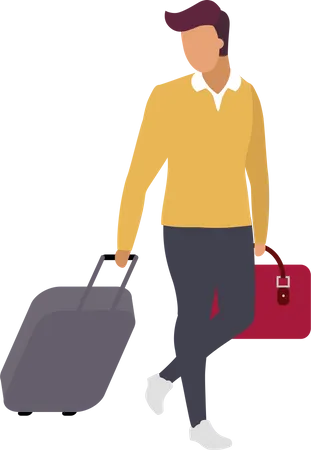 Man passenger going to business trip  Illustration