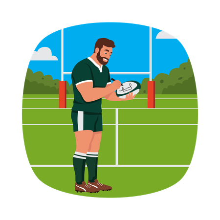 Man Passing Ball During Gameplay  Illustration
