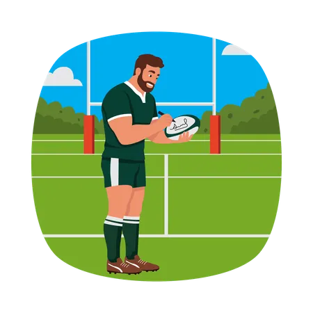Man Passing Ball During Gameplay  Illustration