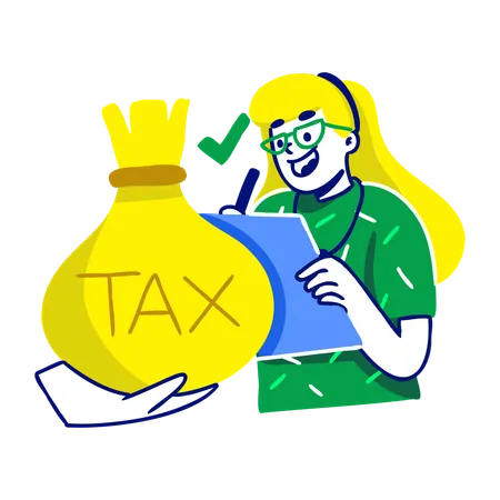 Man Pay Crypto Taxes  Illustration