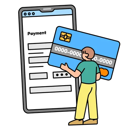 Man pay using card for shopping  Illustration