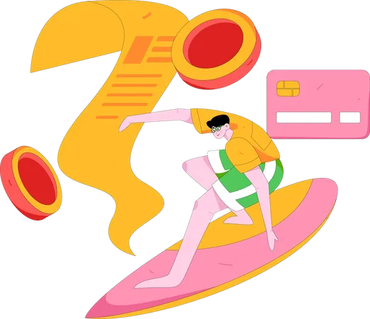 Man paying bill using credit card  Illustration