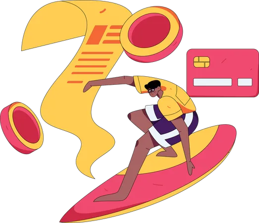 Man paying bill using credit card  Illustration