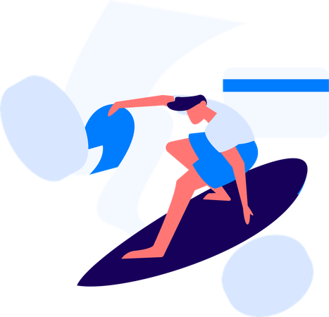 Man paying bill using credit card  Illustration