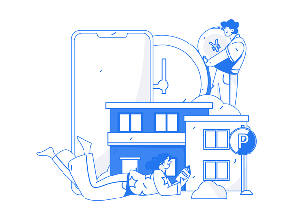 Man paying home loan  Illustration