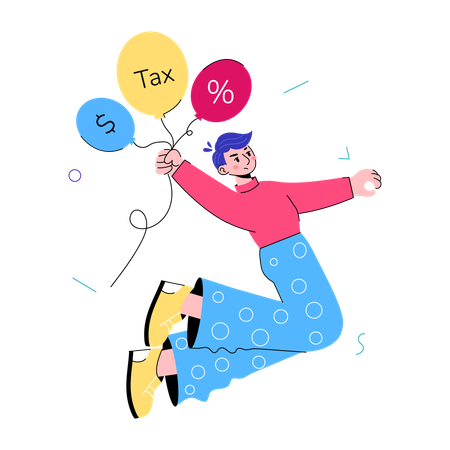 Man paying Income Tax  Illustration