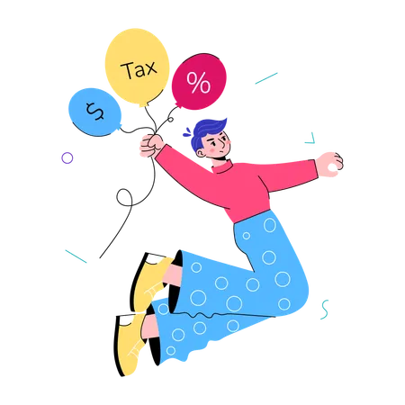 Man paying Income Tax  Illustration