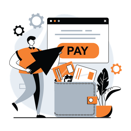 Man paying online  Illustration