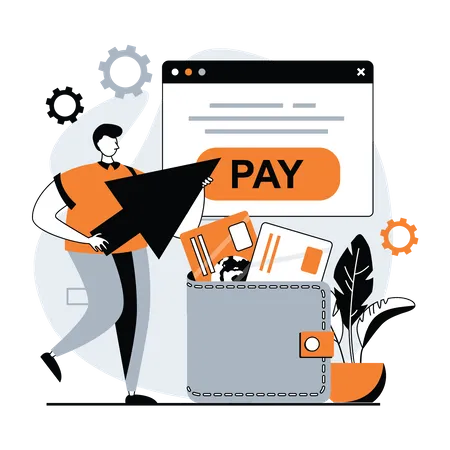 Man paying online  Illustration