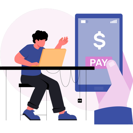 Man paying payment online  Illustration