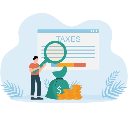 Man paying Taxes  Illustration