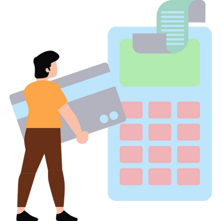 Man paying through edc  Illustration