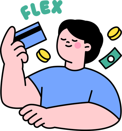 Man paying via card  Illustration