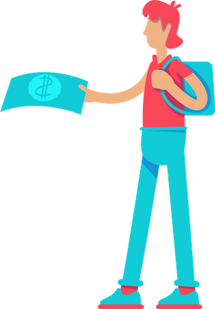 Man paying via cash  Illustration