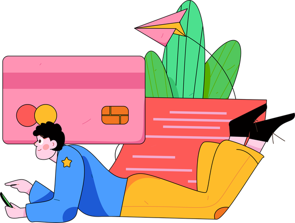 Man payment through card  Illustration