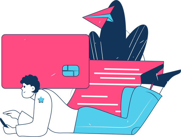 Man payment through card  Illustration